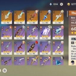DEUS conta - UE - AR 60 - +25 5Estrelas personagens &armas  - +11 CONTRAS C6 - 12.8M Mora - +1314 Gema Essencial - Mais Peties+ - [todos INFO na Descrição 1